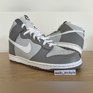2005 Nike Dunk Hi Neutral Grey White Light Charcoal Grey 309432-012 Sz 10.5 New